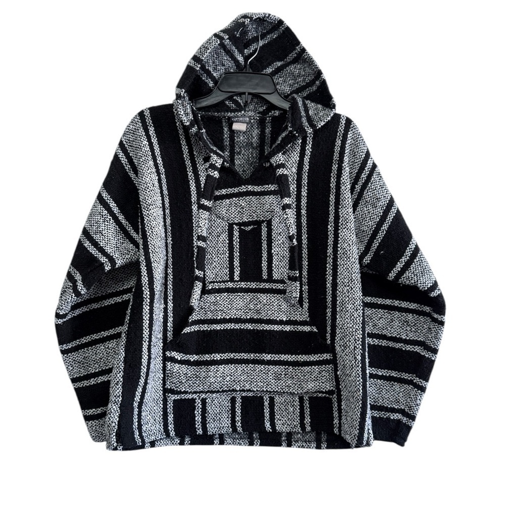 Vintage 90s Mexican Baja Poncho Hoodie